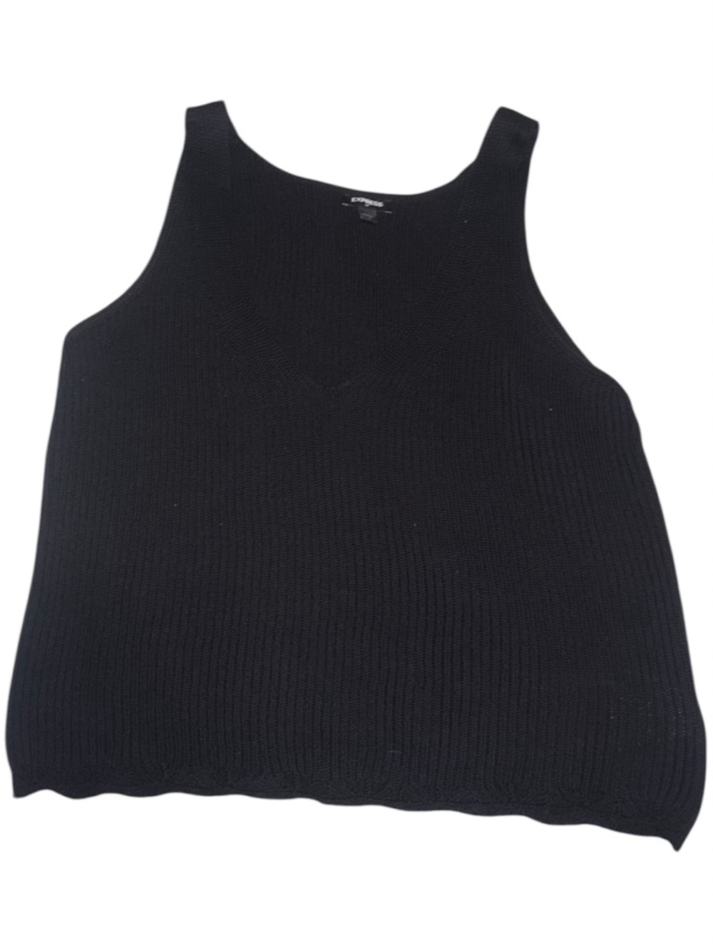 Express Ribbed Knit V-neck Tank Top